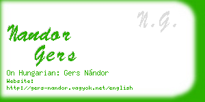 nandor gers business card